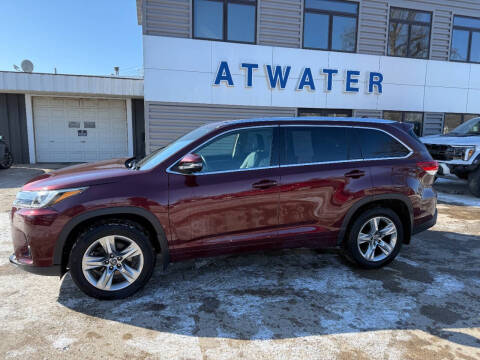 2018 Toyota Highlander for sale at Atwater Ford Inc in Atwater MN