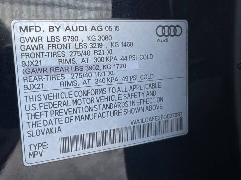 2015 Audi Q7 3.0T quattro Premium Plus