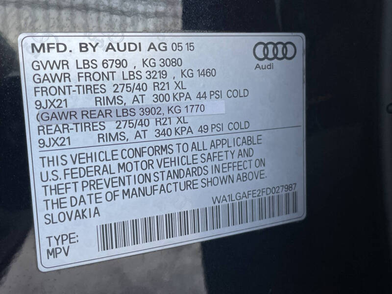 2015 Audi Q7 3.0T quattro Premium Plus