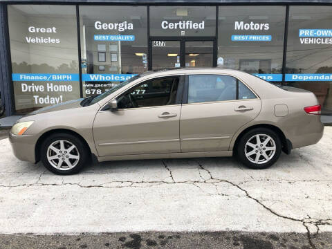 2003 Honda Accord for sale at Georgia Certified Motors in Stockbridge GA