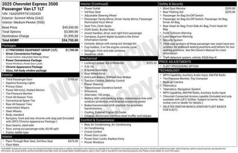 2025 Chevrolet Express LT 3500