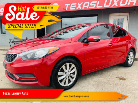 2014 Kia Forte for sale at Texas Luxury Auto in Cedar Hill TX