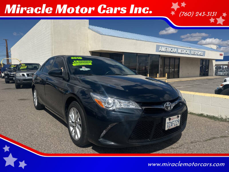 2016 Toyota Camry for sale at Miracle Motor Cars Inc. in Victorville CA