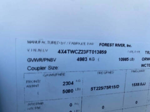 2015 Forest River WILDCAT MAXX  T29BHS