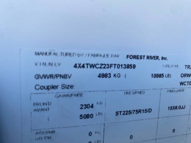 2015 Forest River WILDCAT MAXX  T29BHS