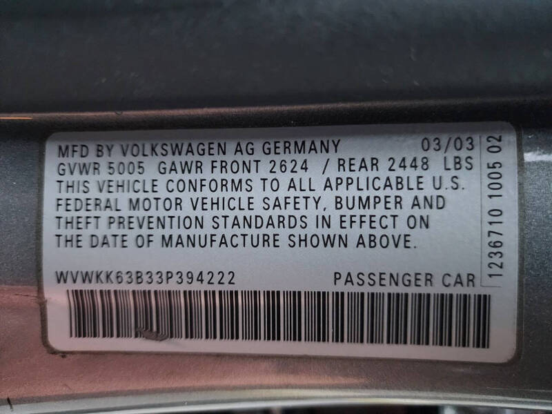 2003 Volkswagen Passat W8 4Motion