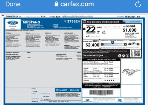 2015 Ford Mustang V6