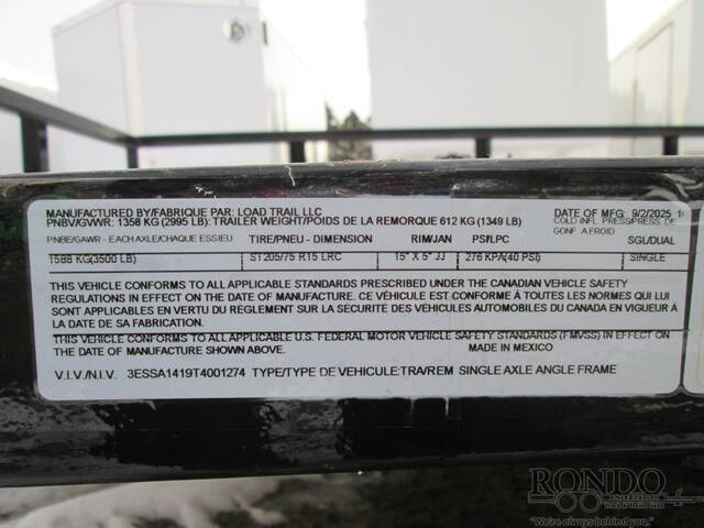 2026 Load Trail Single Axle Utility SE8314031