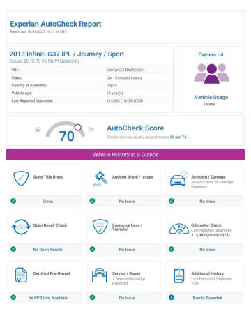 2013 Infiniti G37 Coupe Journey