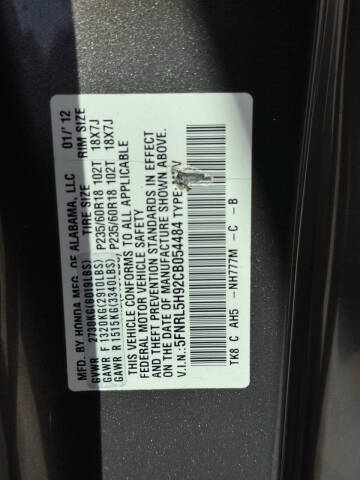 2012 Honda Odyssey Touring Elite