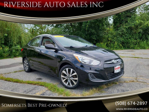 2017 Hyundai Accent for sale at RIVERSIDE AUTO SALES INC in Somerset MA