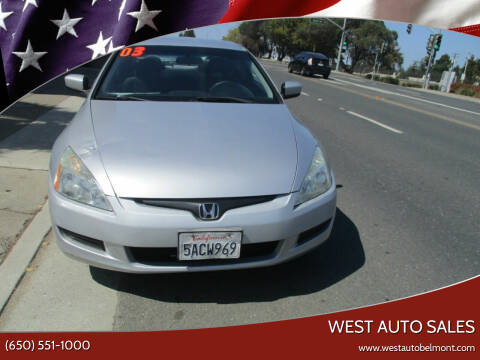 2003 Honda Accord for sale at West Auto Sales in Belmont CA