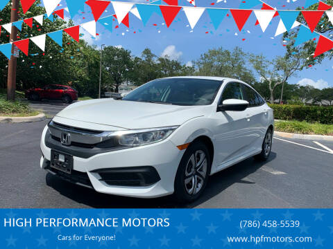 2018 Honda Civic for sale at HIGH PERFORMANCE MOTORS in Hollywood FL