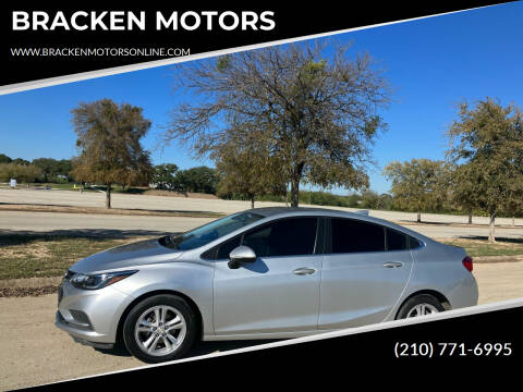 2018 Chevrolet Cruze for sale at BRACKEN MOTORS in San Antonio TX