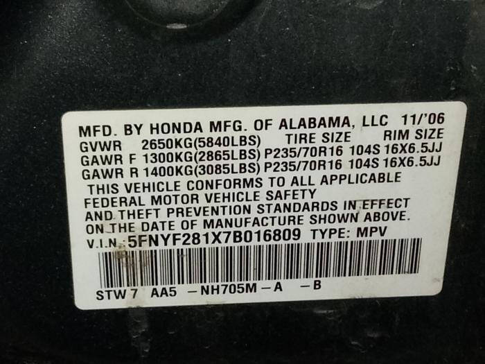 2007 Honda Pilot LX