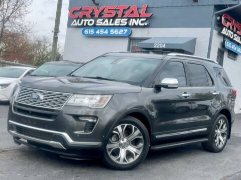 2018 Ford Explorer for sale at Crystal Auto Sales Inc in Nashville TN