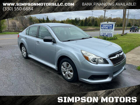 2013 Subaru Legacy for sale at SIMPSON MOTORS in Youngstown OH