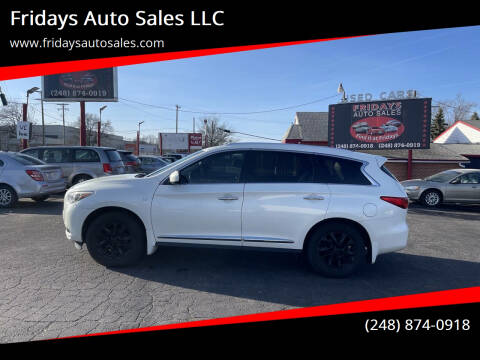 2015 Infiniti QX60 for sale at Fridays Auto Sales LLC in Pontiac MI