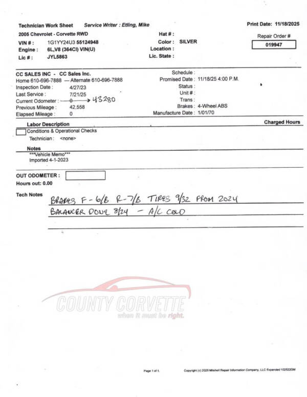 2005 Chevrolet Corvette