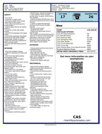 2008 Infiniti G37 Sport
