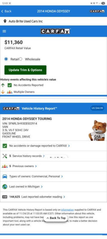 2014 Honda Odyssey Touring