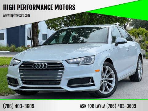 2019 Audi A4 for sale at HIGH PERFORMANCE MOTORS in Hollywood FL