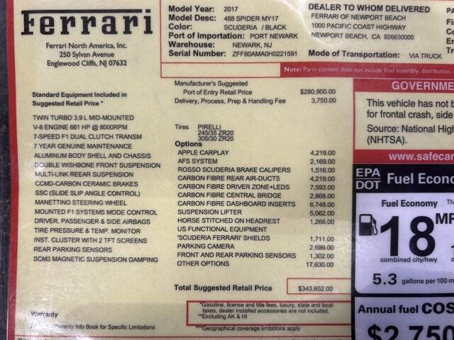 2017 Ferrari 488 Spider