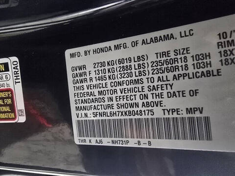 2019 Honda Odyssey EX-L