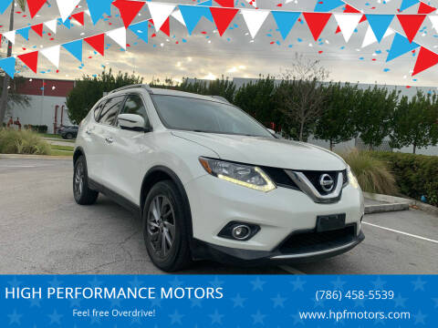 2016 Nissan Rogue for sale at HIGH PERFORMANCE MOTORS in Hollywood FL