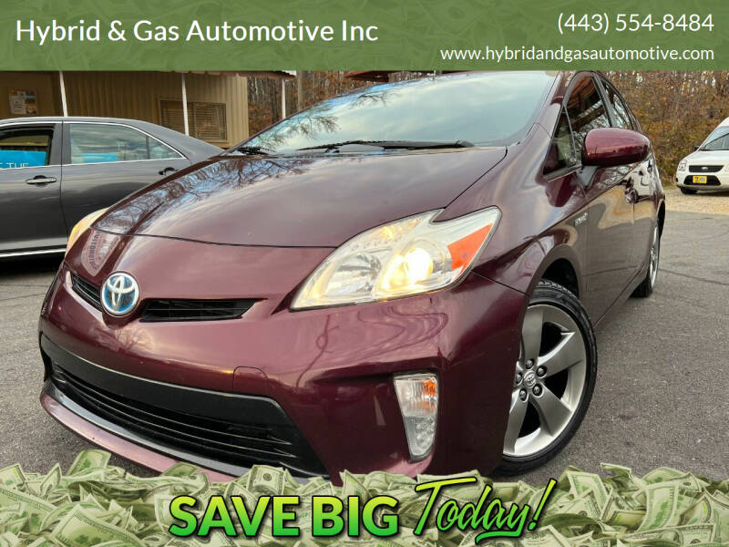 2013 Toyota Prius for sale at Hybrid & Gas Automotive Inc in Aberdeen MD
