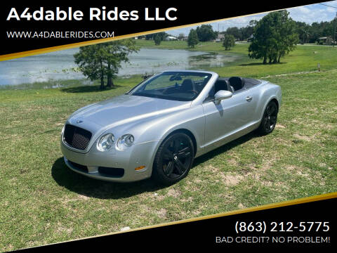 2007 Bentley Continental for sale at A4dable Rides LLC in Haines City FL