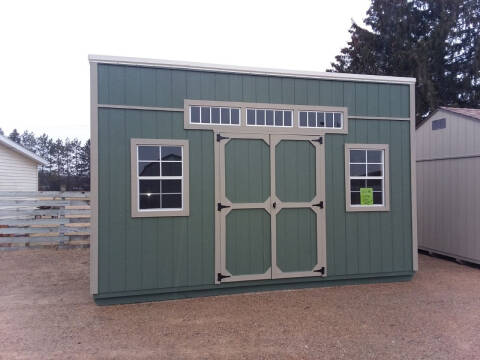  CUSTOM SHEDS ON HWY 10 10x16 Cottage shed for sale at Dave's Auto Sales & Service - Custom Sheds on HYWY 10 in Weyauwega WI