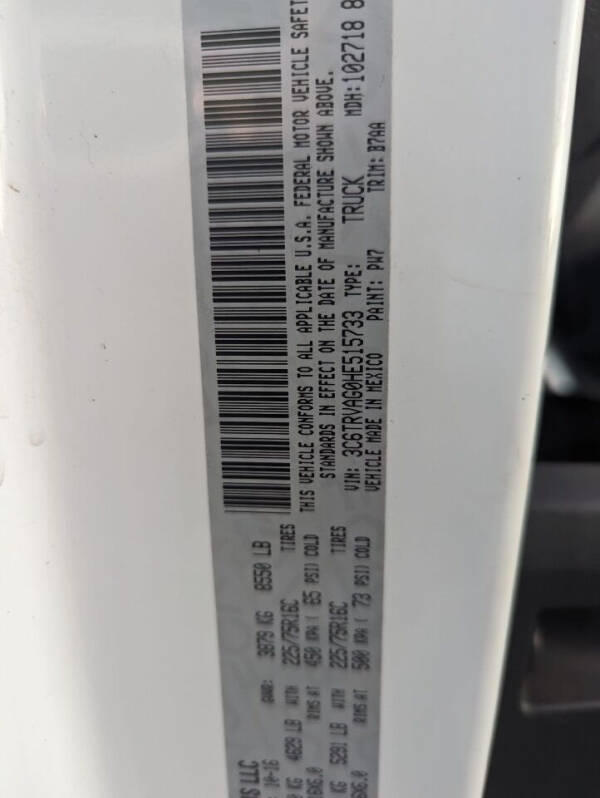 2017 RAM ProMaster 1500 136 WB