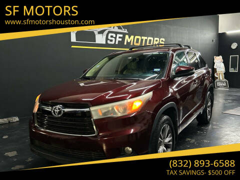 2015 Toyota Highlander for sale at SF MOTORS in Houston TX