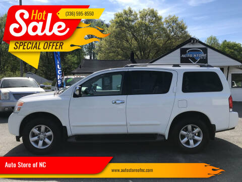 2012 Nissan Armada for sale at Auto Store of NC in Walkertown NC