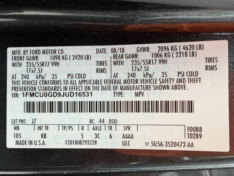 2018 Ford Escape SE