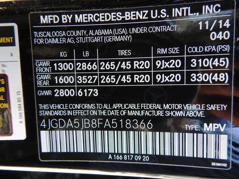 2015 MERCEDES-BENZ ML-Class SUV / Crossover - $17,900