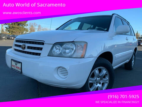 2002 Toyota Highlander for sale at Auto World of Sacramento Stockton Blvd in Sacramento CA