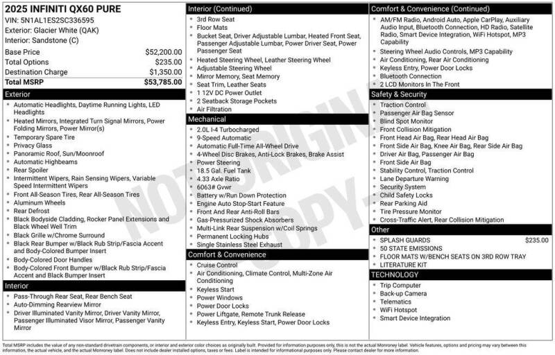 2025 Infiniti QX60 Pure