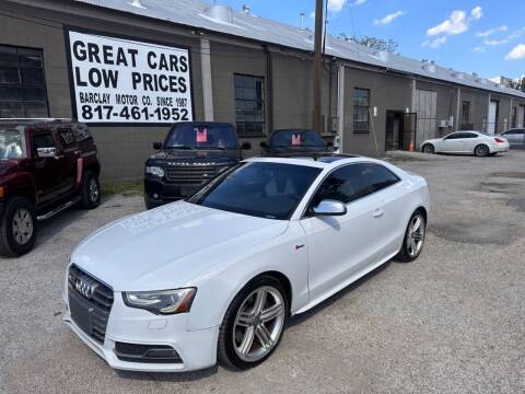2014 Audi S5 for sale at BARCLAY MOTOR COMPANY in Arlington TX