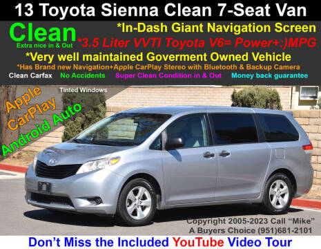 2013 Toyota Sienna for sale at A Buyers Choice in Jurupa Valley CA
