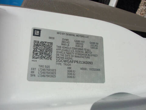 2018 Chevrolet Express 2500