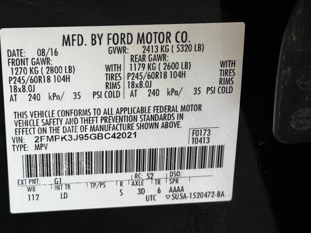 Black 2016 Ford Edge SEL SEL 4dr Crossover 35
