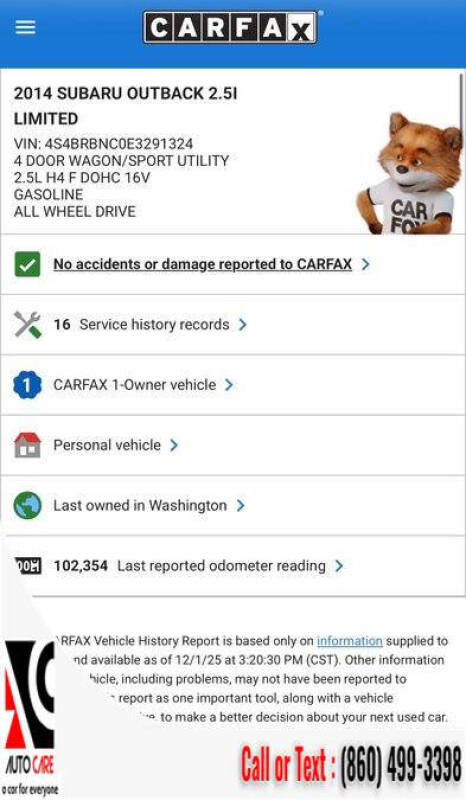 2014 Subaru Outback 2.5i Limited