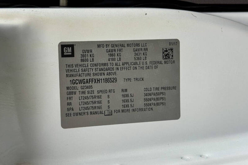 2017 Chevrolet Express 2500