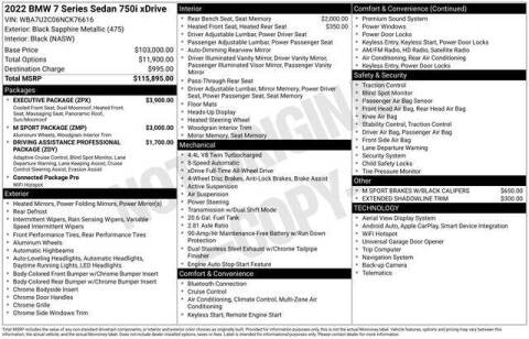 2022 BMW 7 Series 750i xDrive
