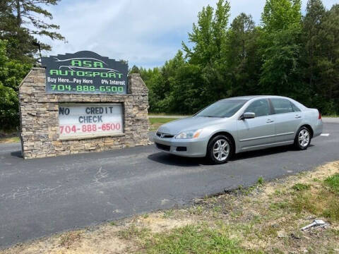 2006 Honda Accord for sale at ASR Autosport Inc. in Midland NC