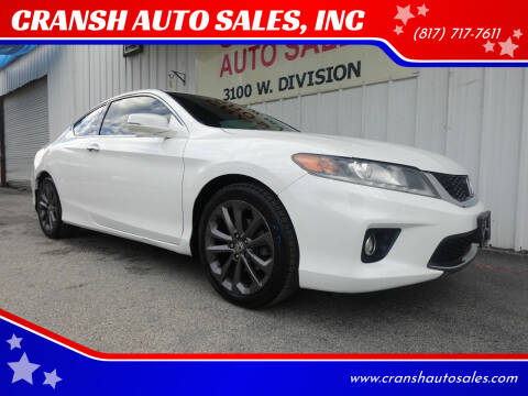 2014 Honda Accord for sale at CRANSH AUTO SALES, INC in Arlington TX