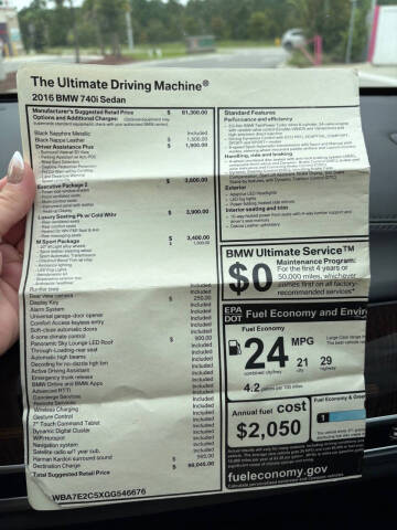 2016 BMW 7 Series 740i