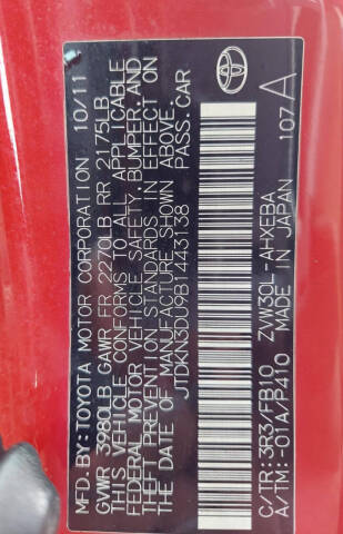 2011 Toyota Prius Two